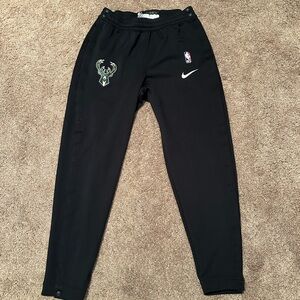 Y2K Black Nike NBA Milwaukee Bucks Breakaway Sweatpants Dri Dit Size Large